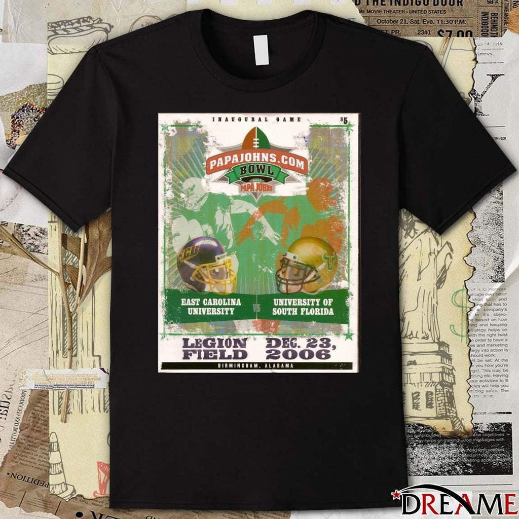 East Carolina Vs South Florida PapaJohns.com Bowl December 23, 2006 Legion Field Birmingham, Alabama Poster t-shirt
