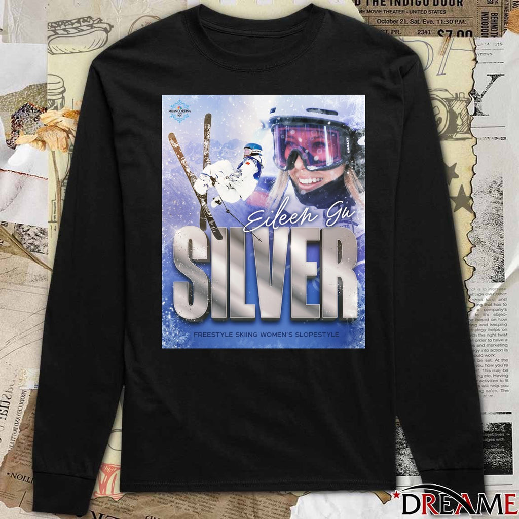Eileen Gu Silver Freestyle Skiing Women’s Slopestyle Poster t-shirt