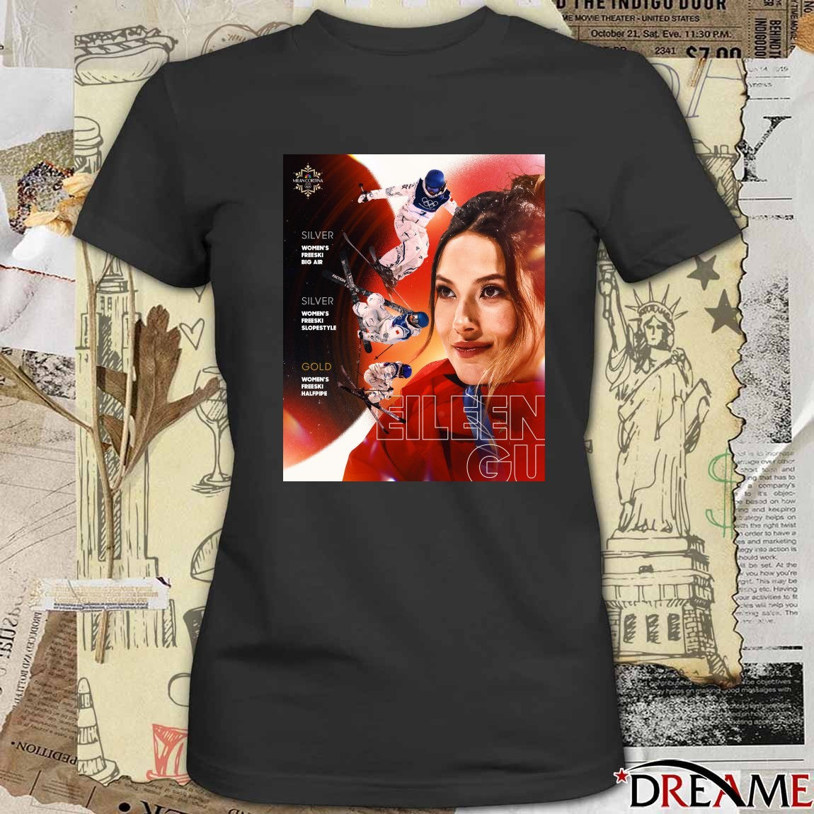 Eileen Gu Silver Women’s Freeski Slopestyle – Gold Women’s Freeski Halfpipe t-shirt