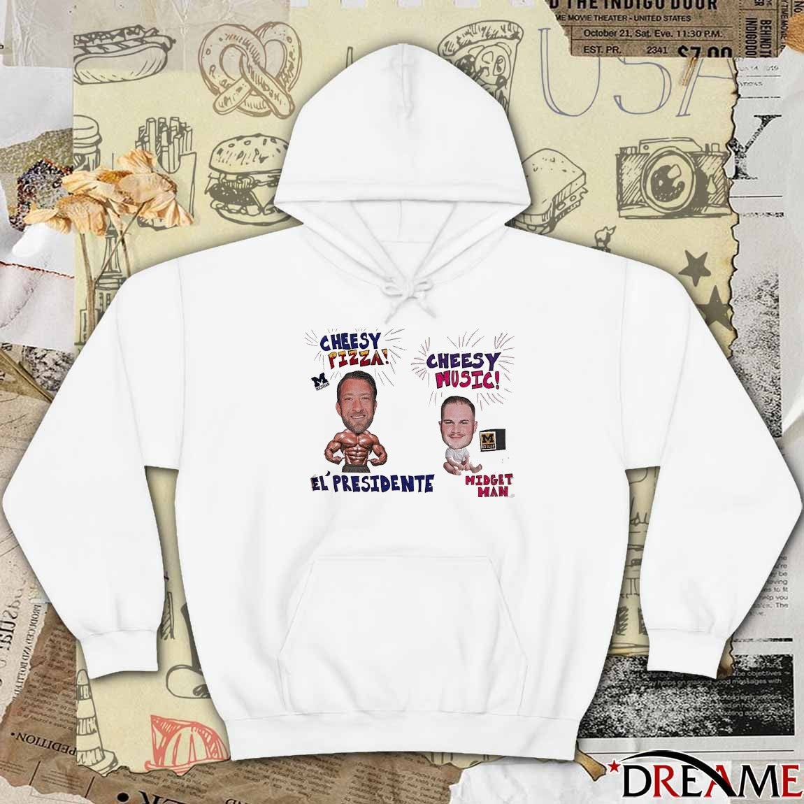 El’ President Cheesy Pizza Vs Midget Man Cheesy Music Dave Portnoy t-shirt
