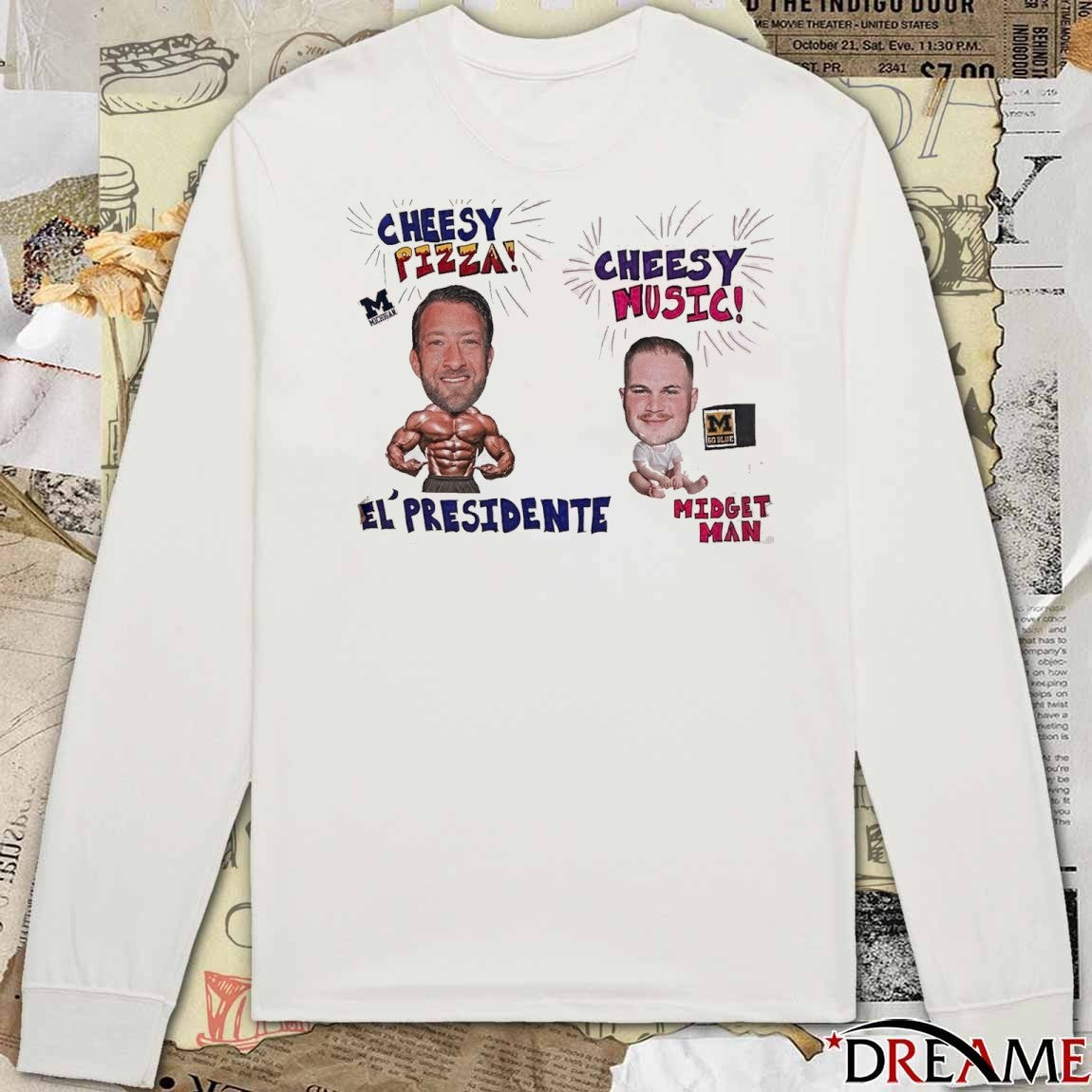 El’ President Cheesy Pizza Vs Midget Man Cheesy Music Dave Portnoy t-shirt