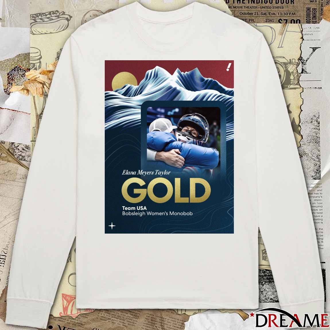 Elana Meyers Taylor GOLD Team USA Bobsleigh Women’s Monobob t-shirt