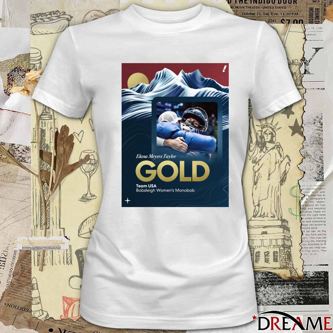 Elana Meyers Taylor GOLD Team USA Bobsleigh Women’s Monobob t-shirt