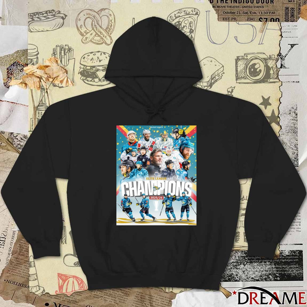 Elite Ice Hockey League Belfast Giants Champions 2025 – 2026 Poster t-shirt