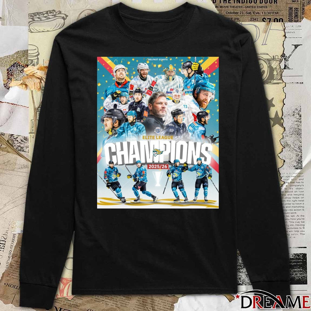 Elite Ice Hockey League Belfast Giants Champions 2025 – 2026 Poster t-shirt