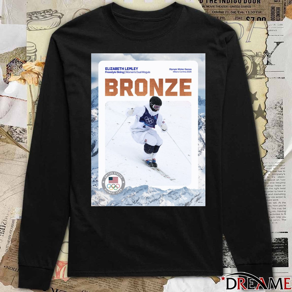 Elizabeth Lemley Earns Bronze In The First-ever Winter Olympics Dual Moguls Competition t-shirt