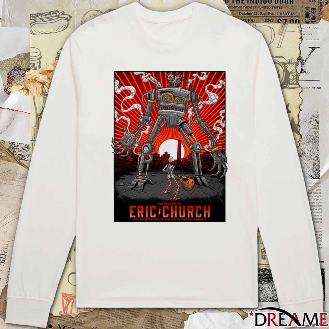 Eric Church Washington DC Night 1 Anthem On January 22nd The Free the Machine Tour 2026 Poster t-shirt
