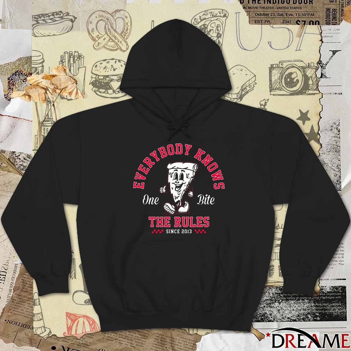 Everybody Knows One Bite The Rules Since 2013 Pizza Mascot t-shirt