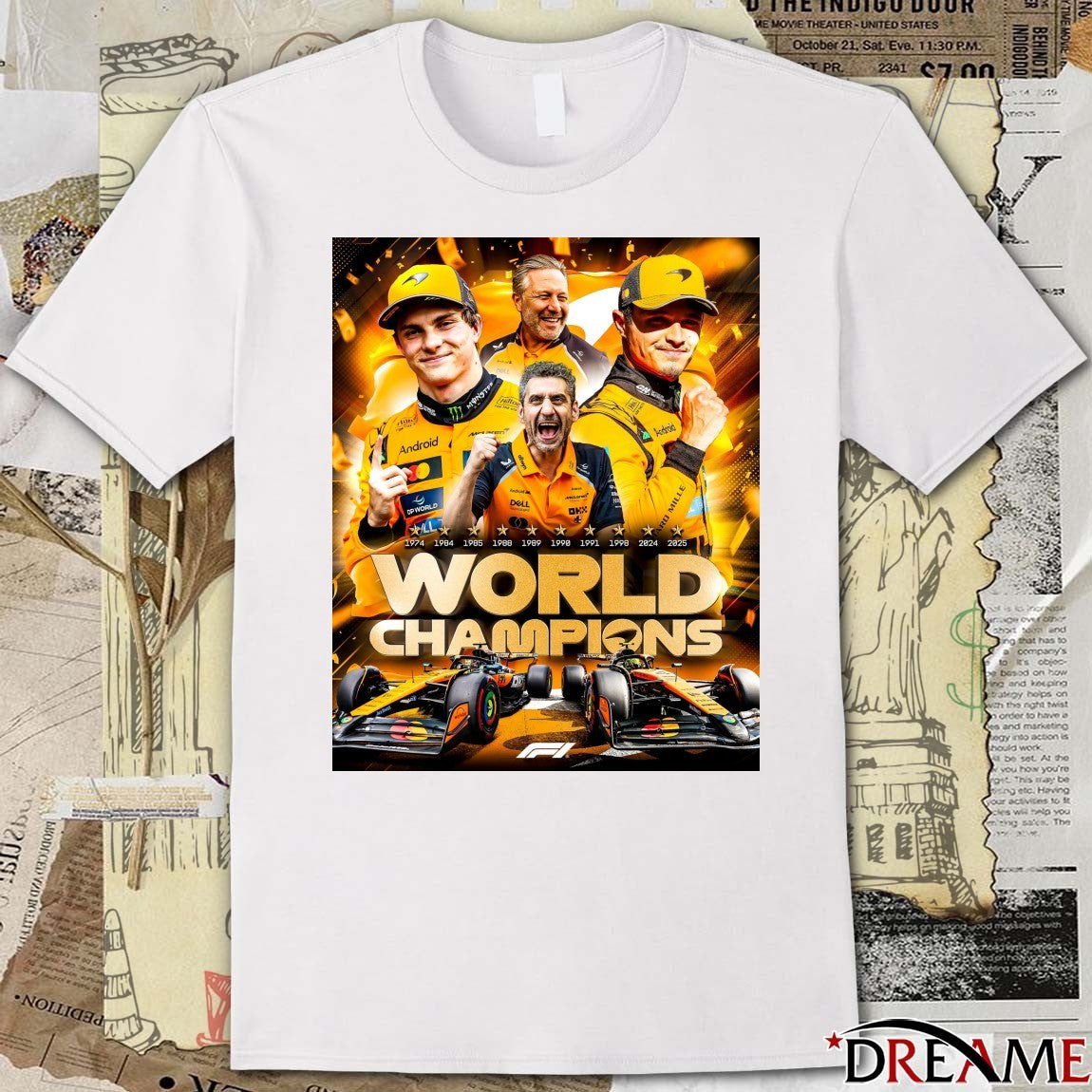 F1 World Champions Mclaren Are The 2025 Constructors’ Champions Poster t-shirt
