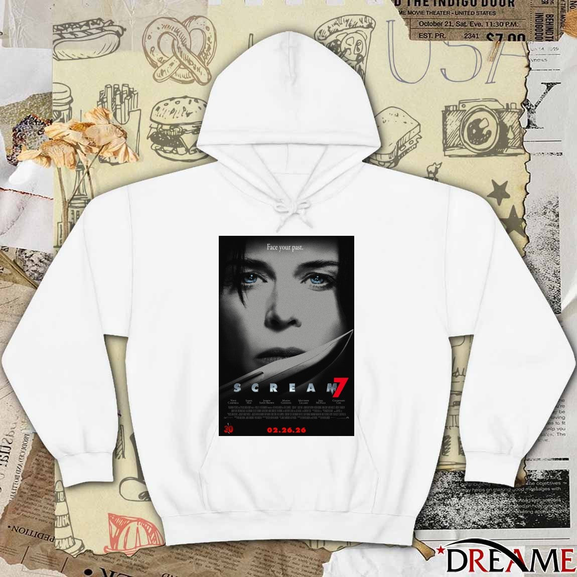 Face Your Past Scream 7 Only In Theaters February 26 2026 Poster t-shirt