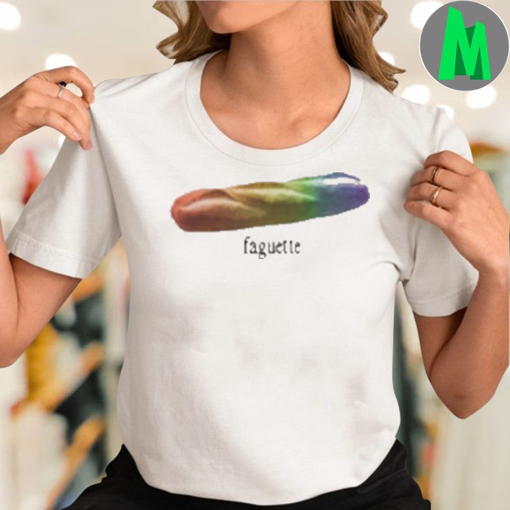 Faguette Bread Funny Pride Flag Graphic T-Shirt LGBTQ+ Support Tee