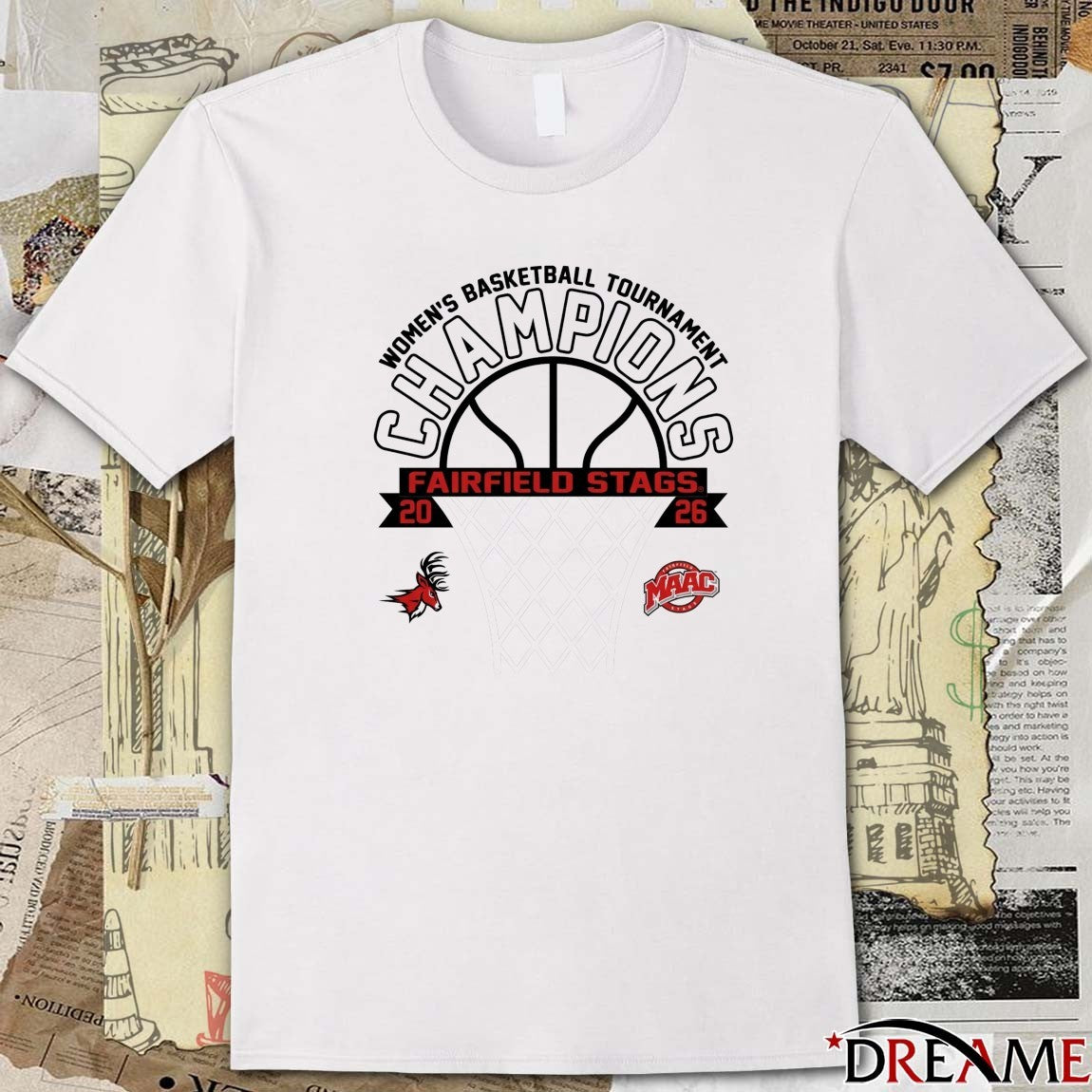 Fairfield Stags 2026 MAAC Women’s Basketball Tournament Champions t-shirt