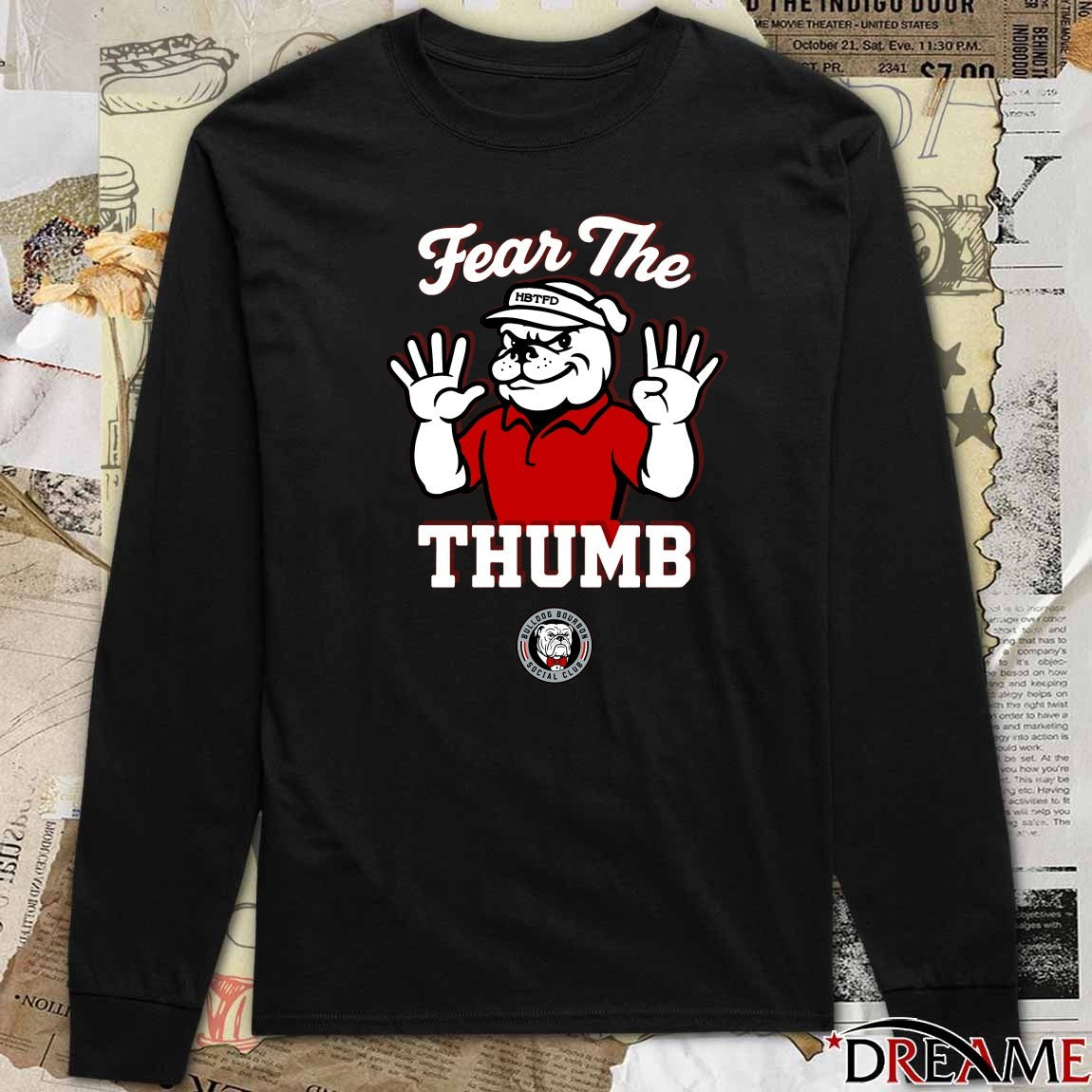 Fear The Thumb Georgia Bulldogs Bourbon Social Club Mascot t-shirt
