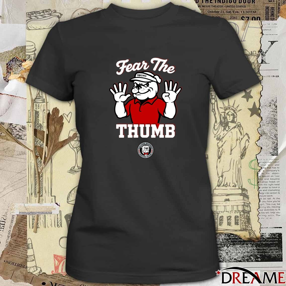 Fear The Thumb Georgia Bulldogs Bourbon Social Club Mascot t-shirt