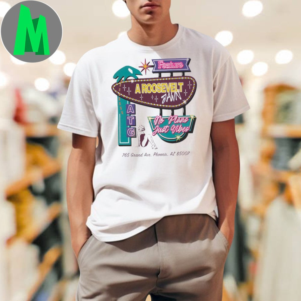 Feature A Roosevelt Jawn Motor Inn T-Shirt Vintage Neon Sign Graphic Tee