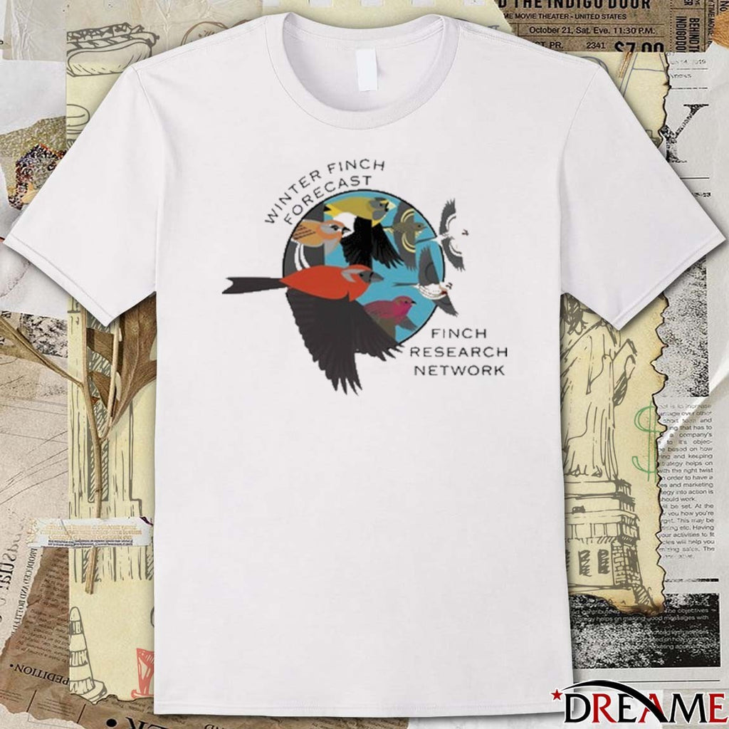 FiRN Winter Finch Forecast Finch Research Network t-shirt
