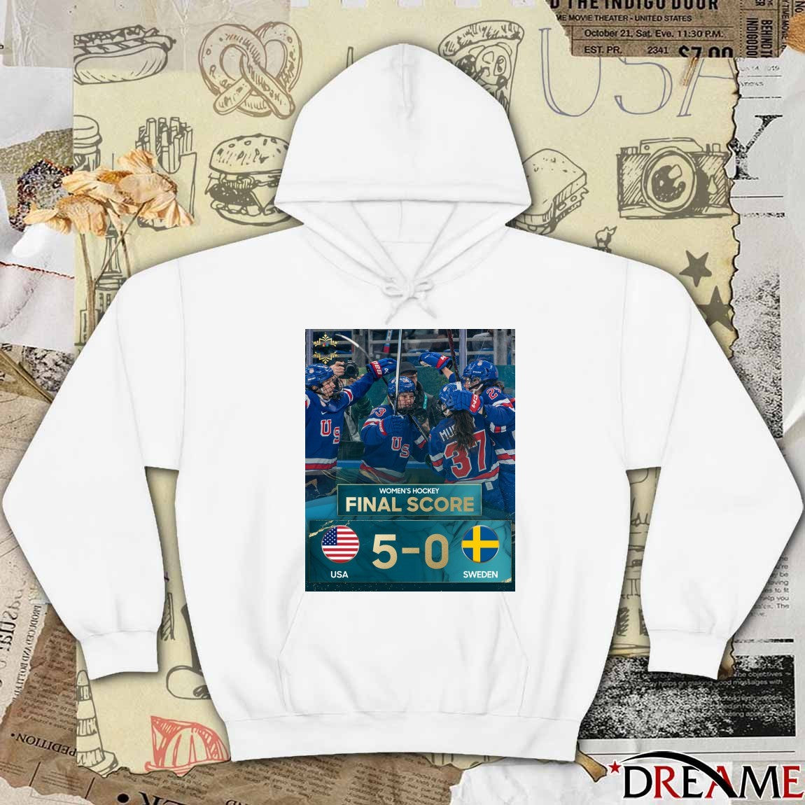 Final Score Team Usa Defeated Sweden With A Score Of 5-0 The Gold Medal Game t-shirt