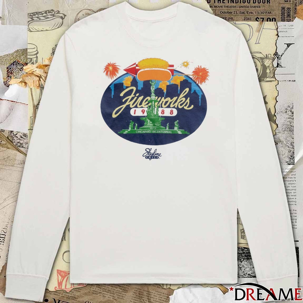 Fireworks 1988 Cincinnati Bicentennial on July 10, 1988 Skyline Chili logo t-shirt