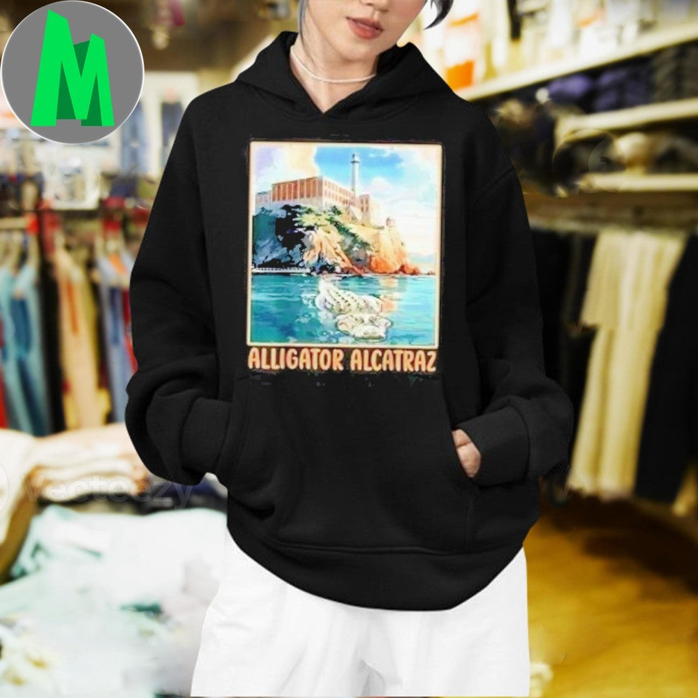 Florida Alcatraz Island Alligator Graphic T-Shirt