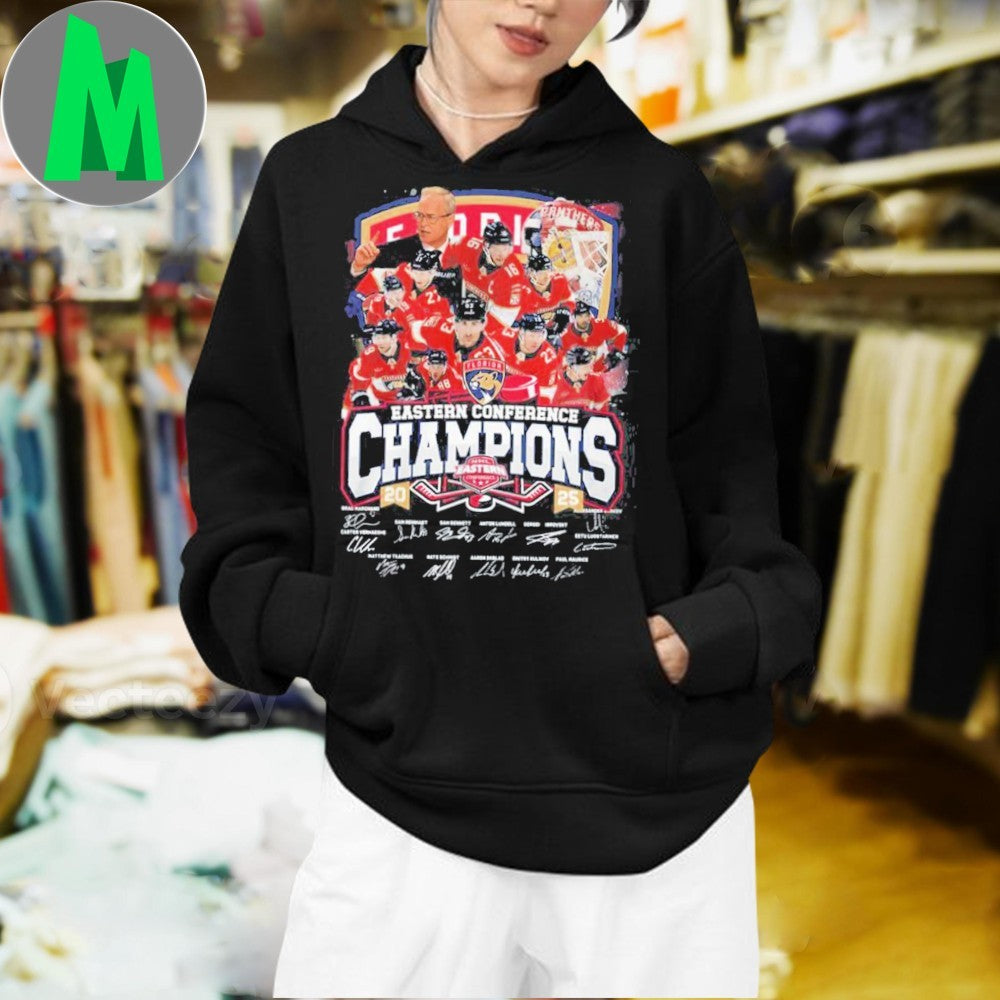 Florida Panthers 2025 Eastern Conference Champions T-Shirt NHL Hockey Team Fan Apparel Victory Celebration Tee