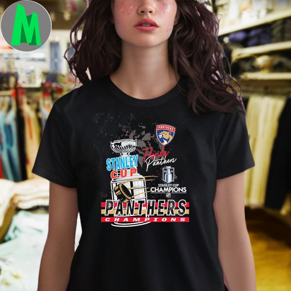 Florida Panthers 2025 Stanley Cup Champions Raise The Cup T-Shirt