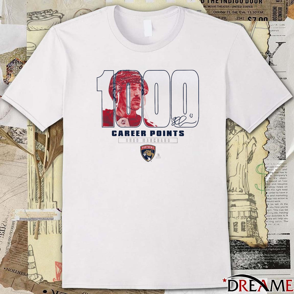Florida Panthers Brad Marchand 1,000 Career Points Legacy Signature t-shirt