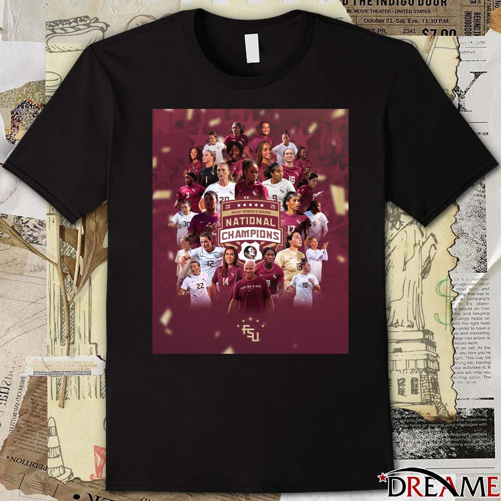 Florida State 2025 NCAA Women’s Soccer National Championship Poster t-shirt