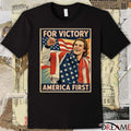 For Victory America First Jack Hughes USA Hockey Retro t-shirt
