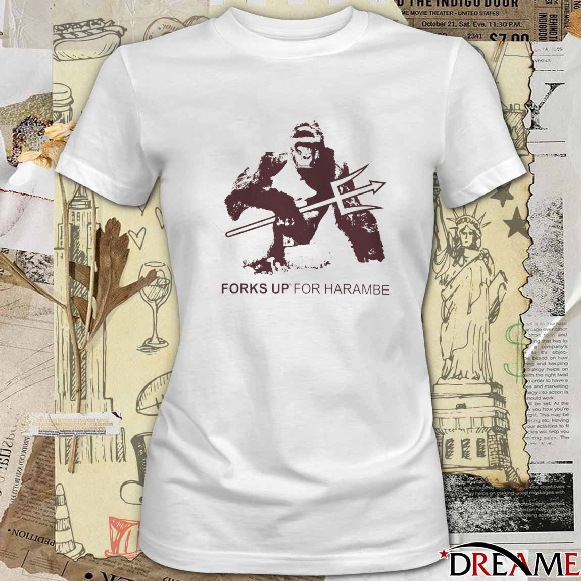Forks Up For Harambe Arizona State Sun Devils Basketball t-shirt