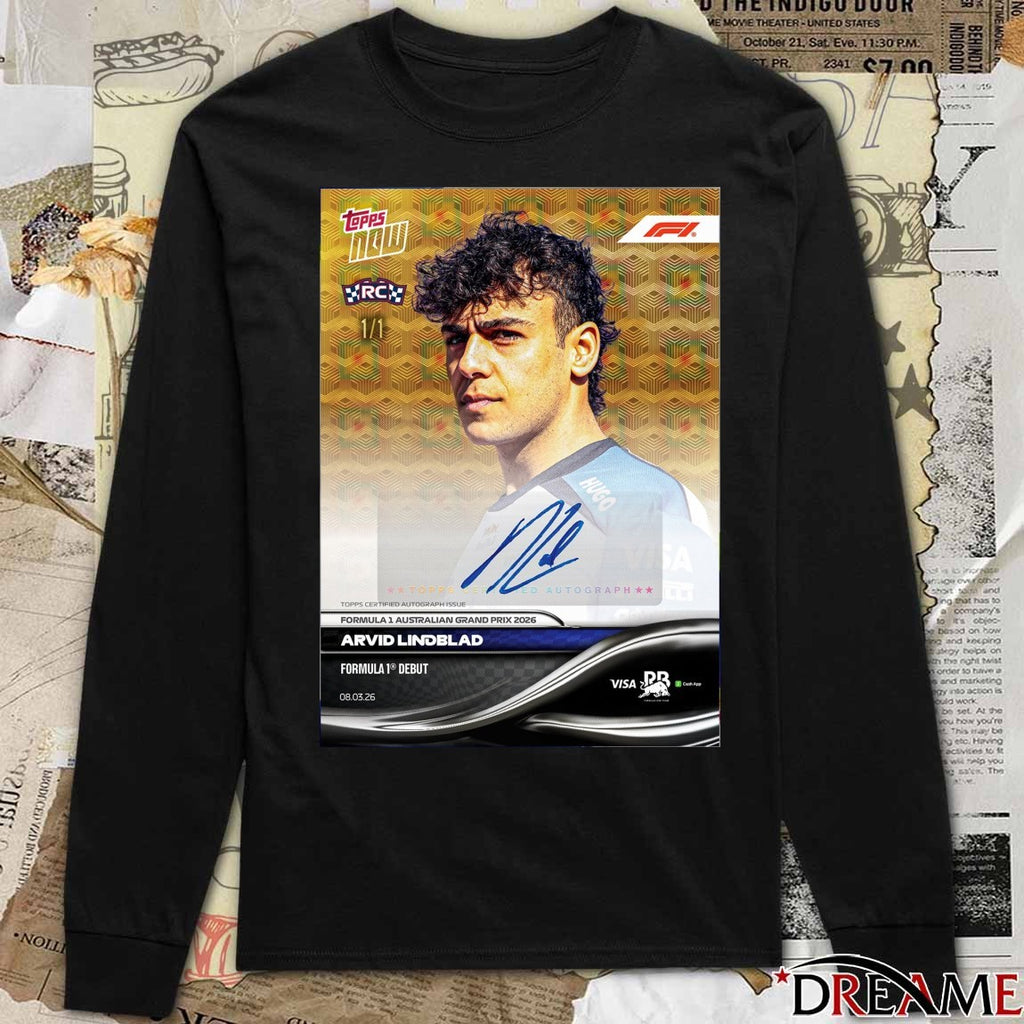 Formula 1 Australian Grand Prix 2026 Arvid Lindblad Topps Now Poster t-shirt