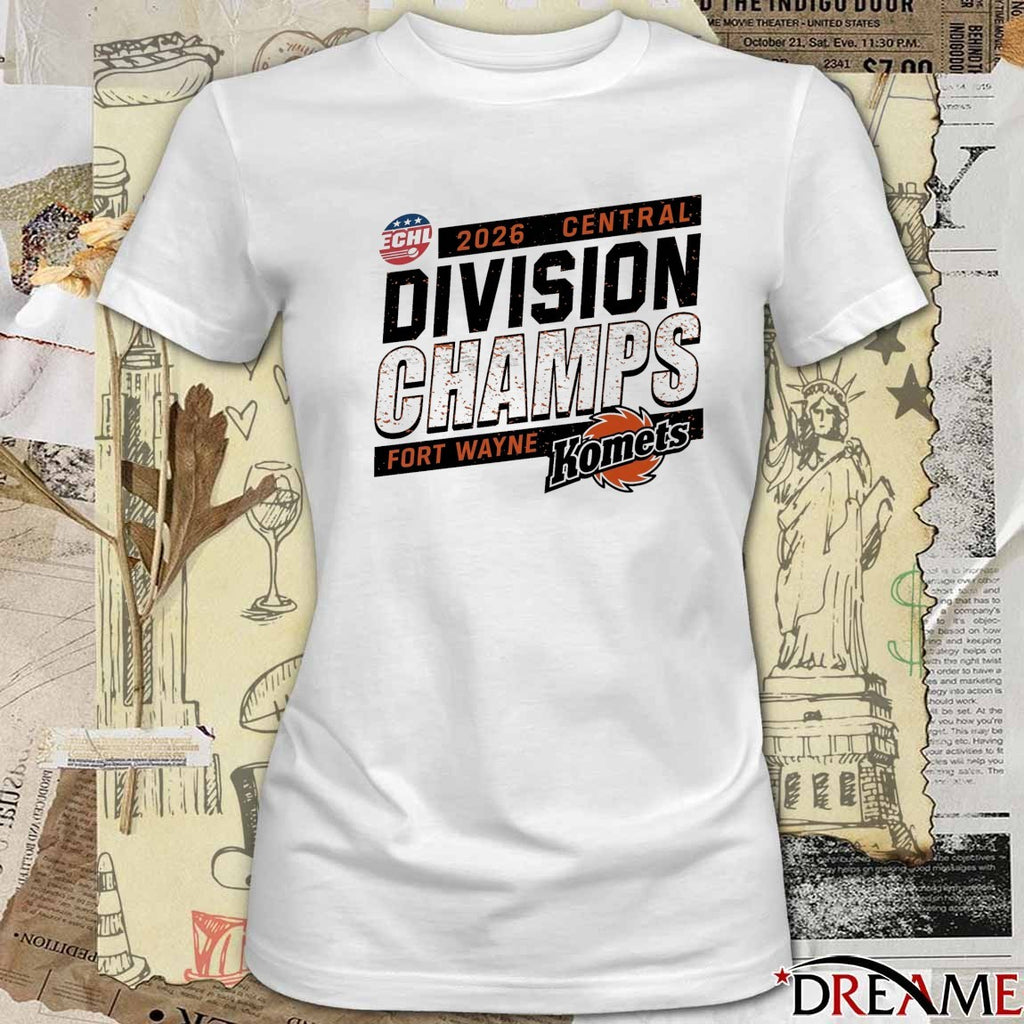 Fort Wayne Komets 2025-2026 ECHL Central Division Champions t-shirt