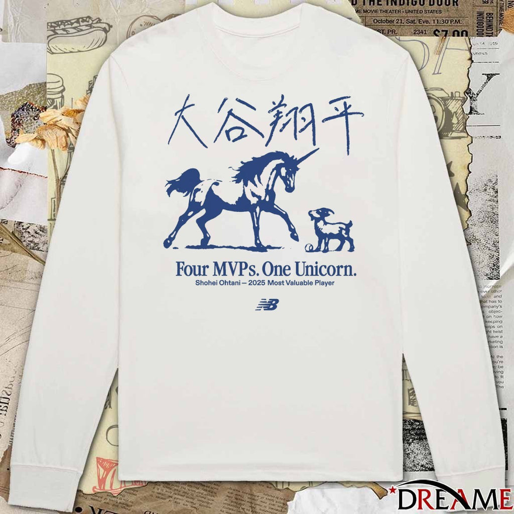 Four MVPs Unicorn One Los Angeles Dodgers Shohei Ohtani 2025 Most Valuable Player t-shirt