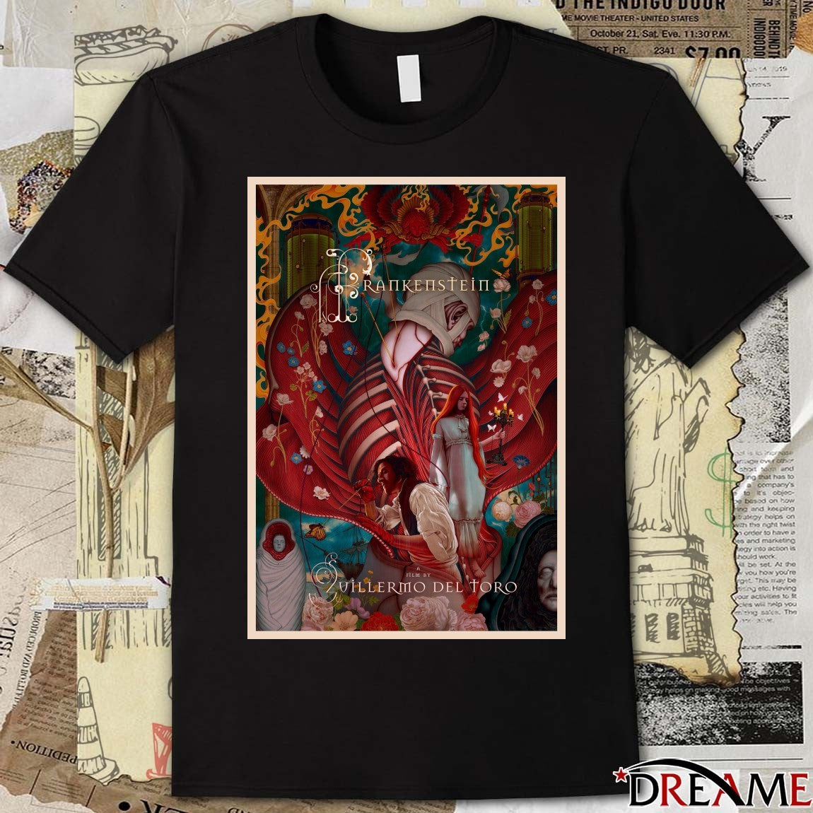 Frankenstein Film A Film By Villermo Del Toro 2025 Poster t-shirt