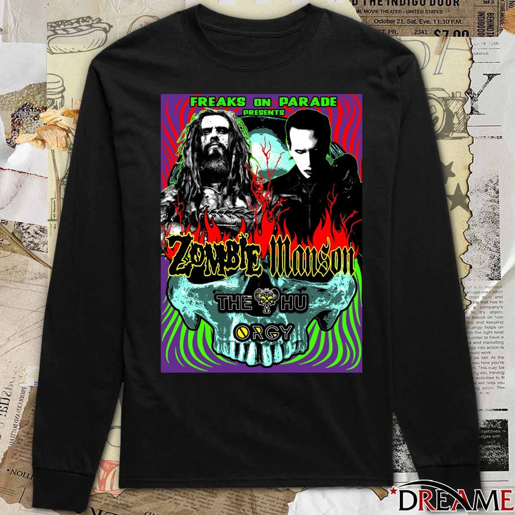 Freaks On Parade Presents Zombie Manson The Hu Orgy 2026 Poster t-shirt