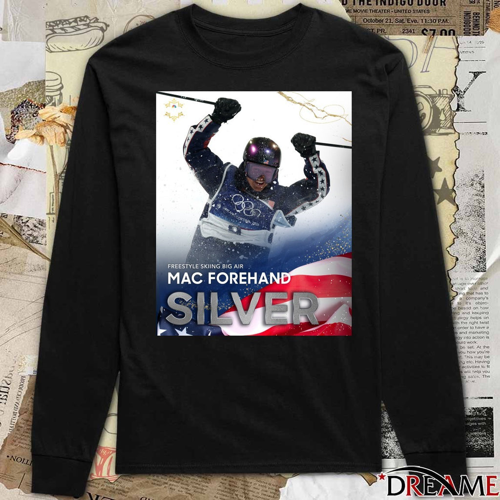 Freestyle Skiing Big Air Mac Forehand Silver Medal Winter Olympics t-shirt