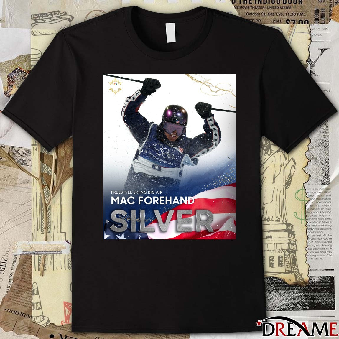 Freestyle Skiing Big Air Mac Forehand Silver Medal Winter Olympics t-shirt