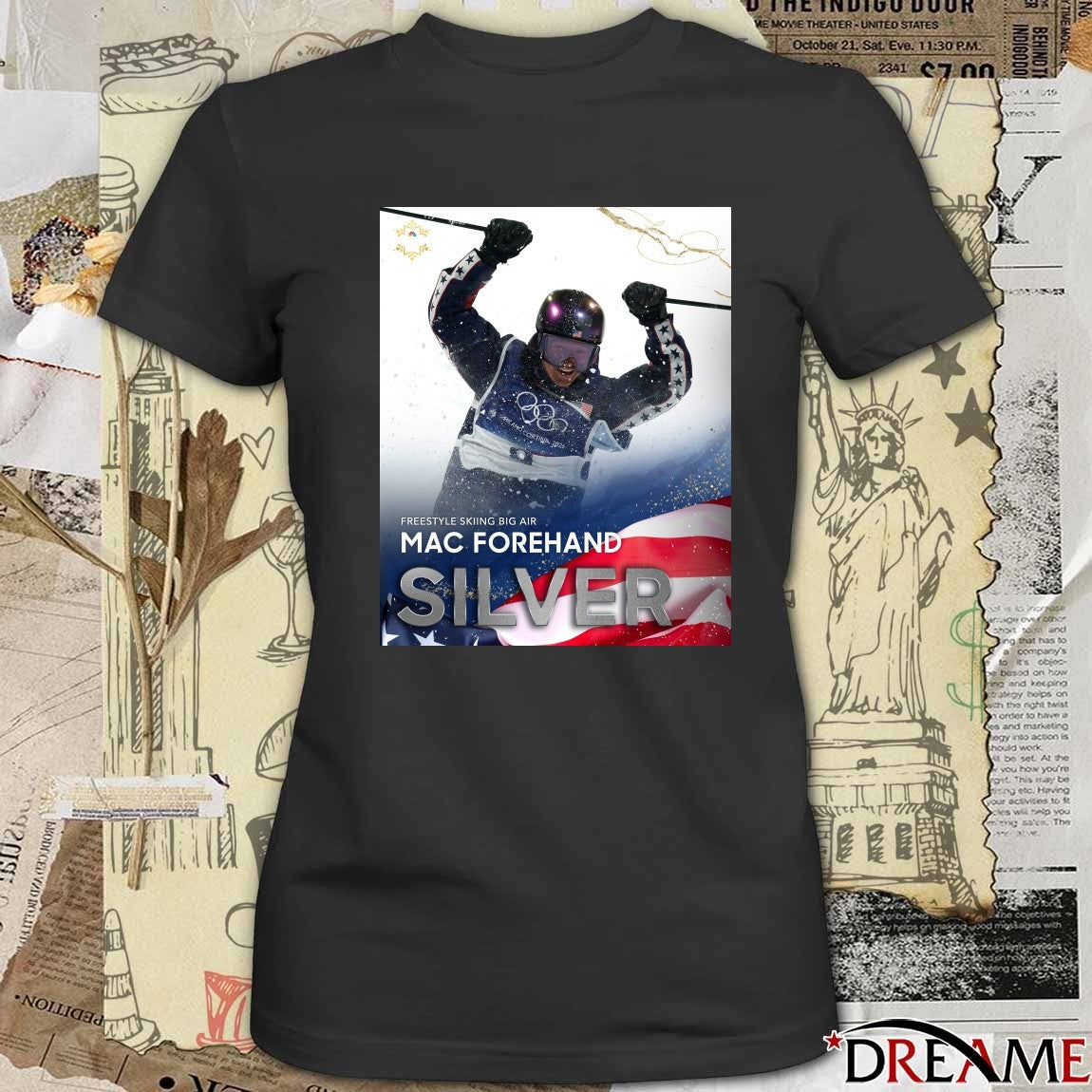 Freestyle Skiing Big Air Mac Forehand Silver Medal Winter Olympics t-shirt