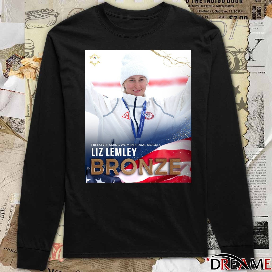 Freestyle Skiing Women’s Dual Moguls Liz Lemley Bronze Olympics t-shirt