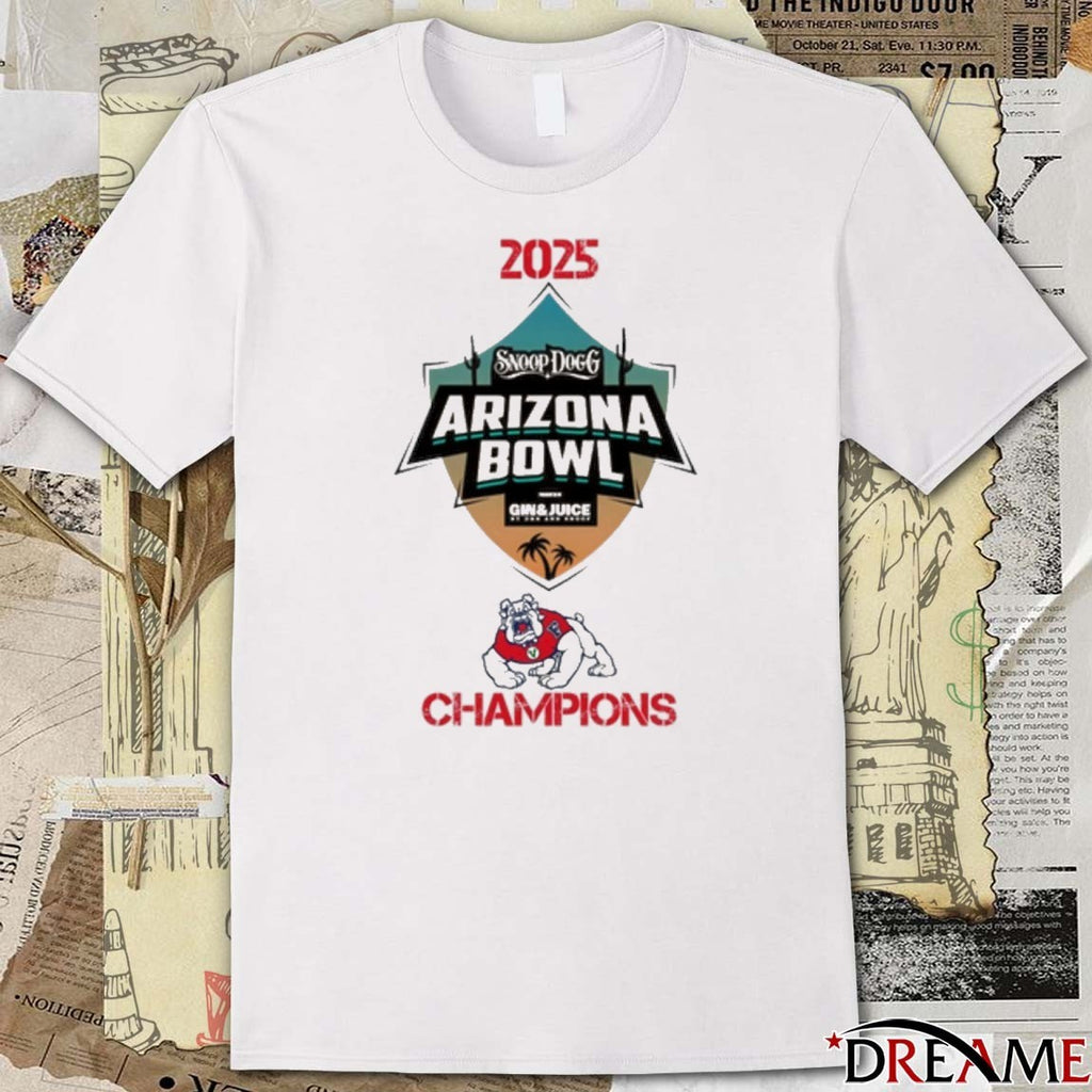 Fresno State Bulldogs 2025 Snoop Dogg Arizona Bowl champions t-shirt