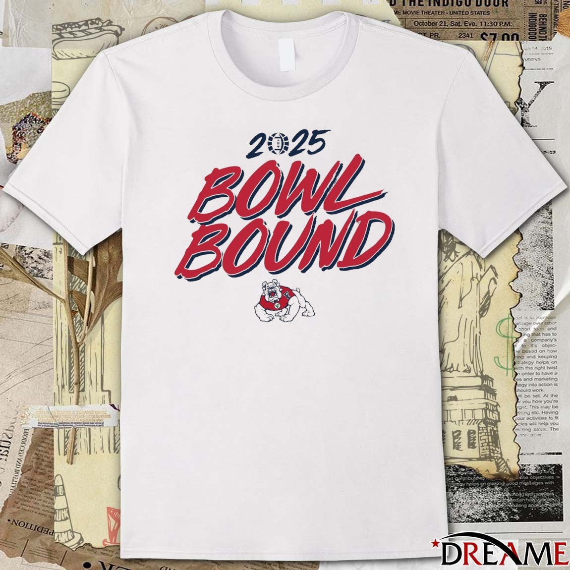 Fresno State Bulldogs Football NCAA 2025 Bowl Bound t-shirt