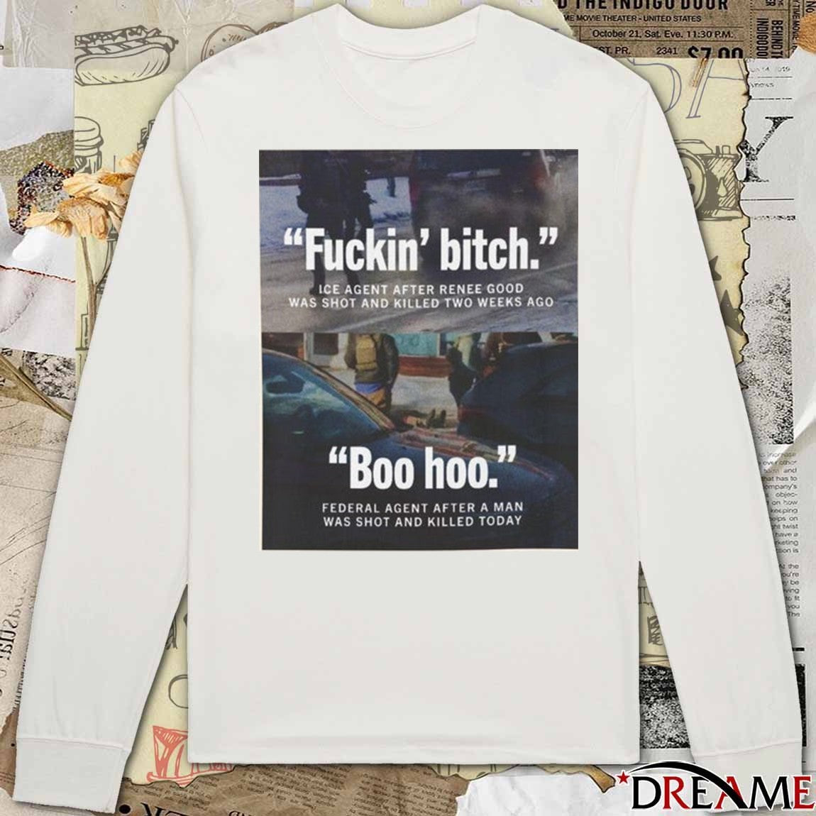Fuckin Bitch Boo Hoo Justice For Alex Pretti and Renee Good Minnesota Poster t-shirt