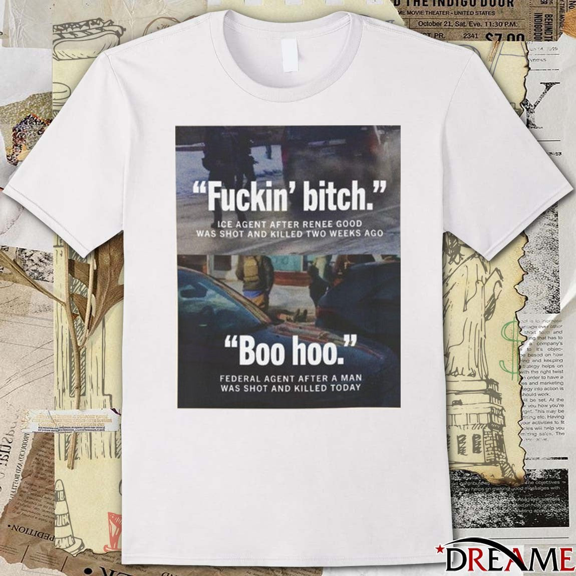 Fuckin Bitch Boo Hoo Justice For Alex Pretti and Renee Good Minnesota Poster t-shirt