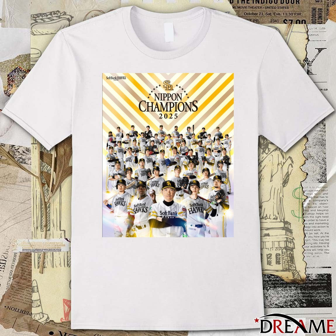 Fukuoka SoftBank Hawks 2025 Nippon Champions Poster tshirt
