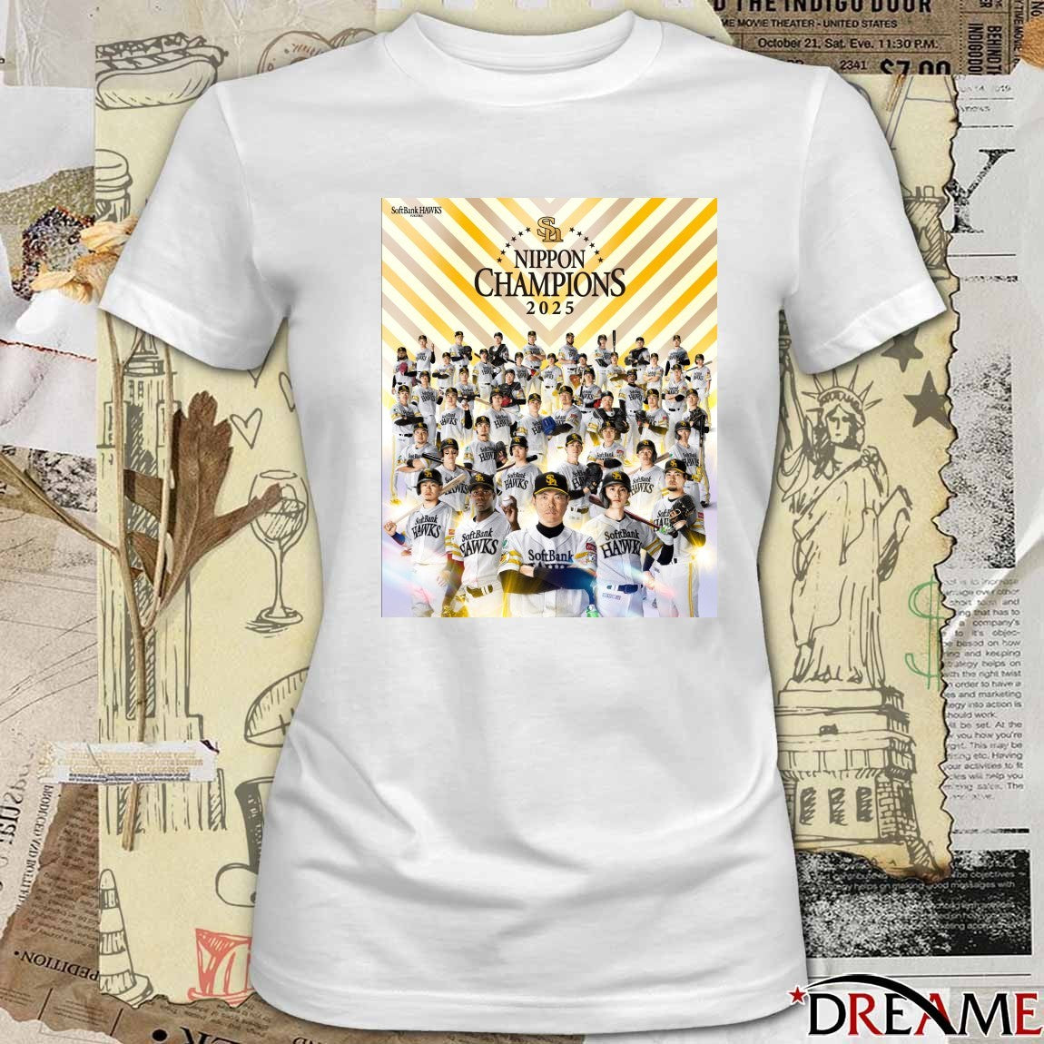 Fukuoka SoftBank Hawks 2025 Nippon Champions Poster tshirt