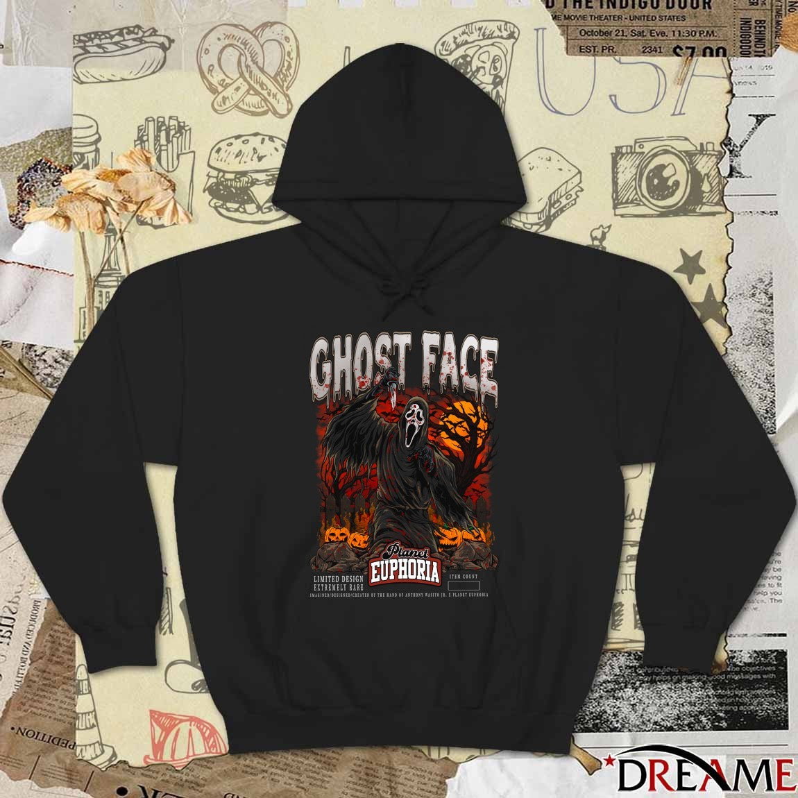 GF Ghost Face Halloween Planet Euphoria Art 2025 t-shirt