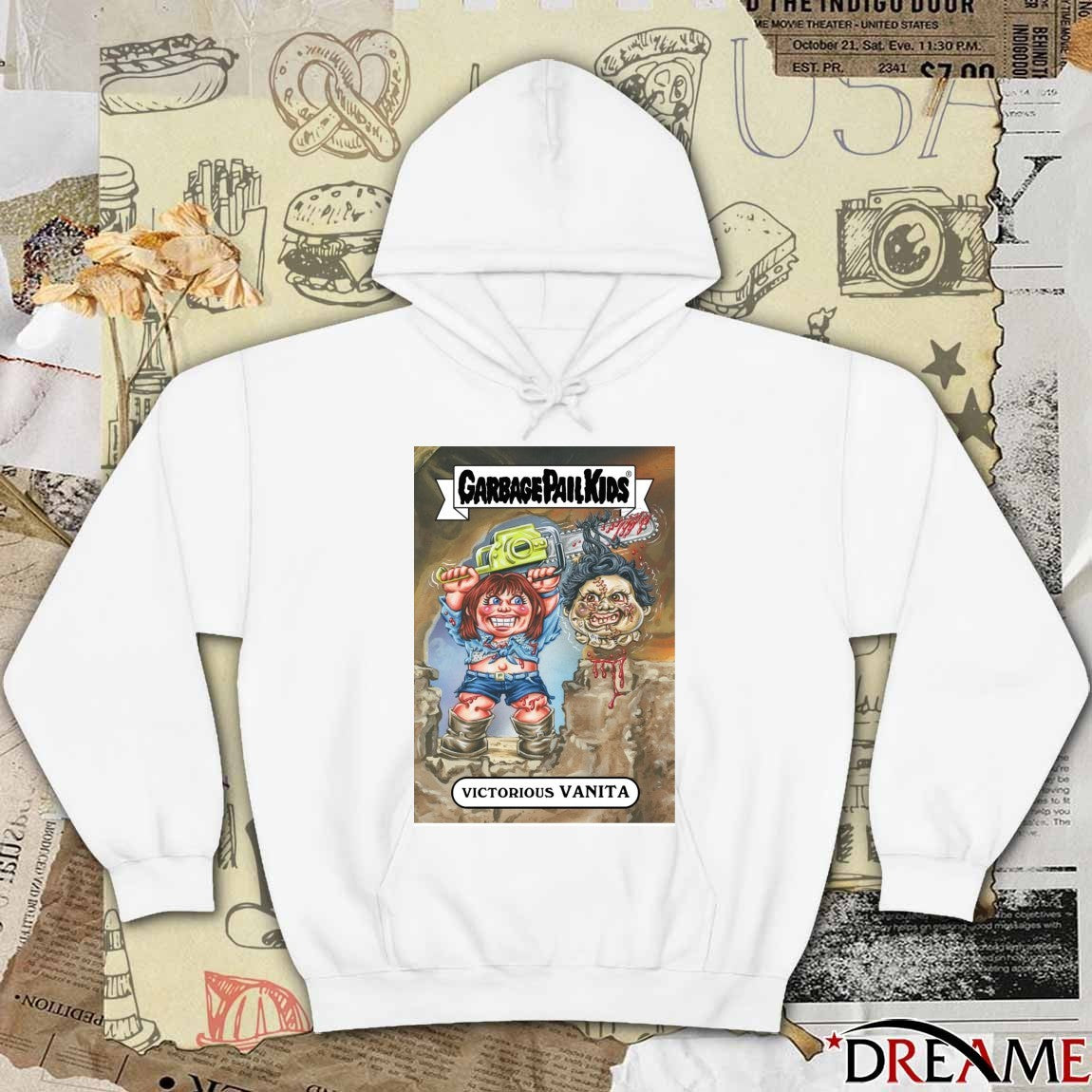 Garbage Pail Kids x Victorious Texas Chainsaw Massacre II Vanita Stretch Brock Card t-shirt