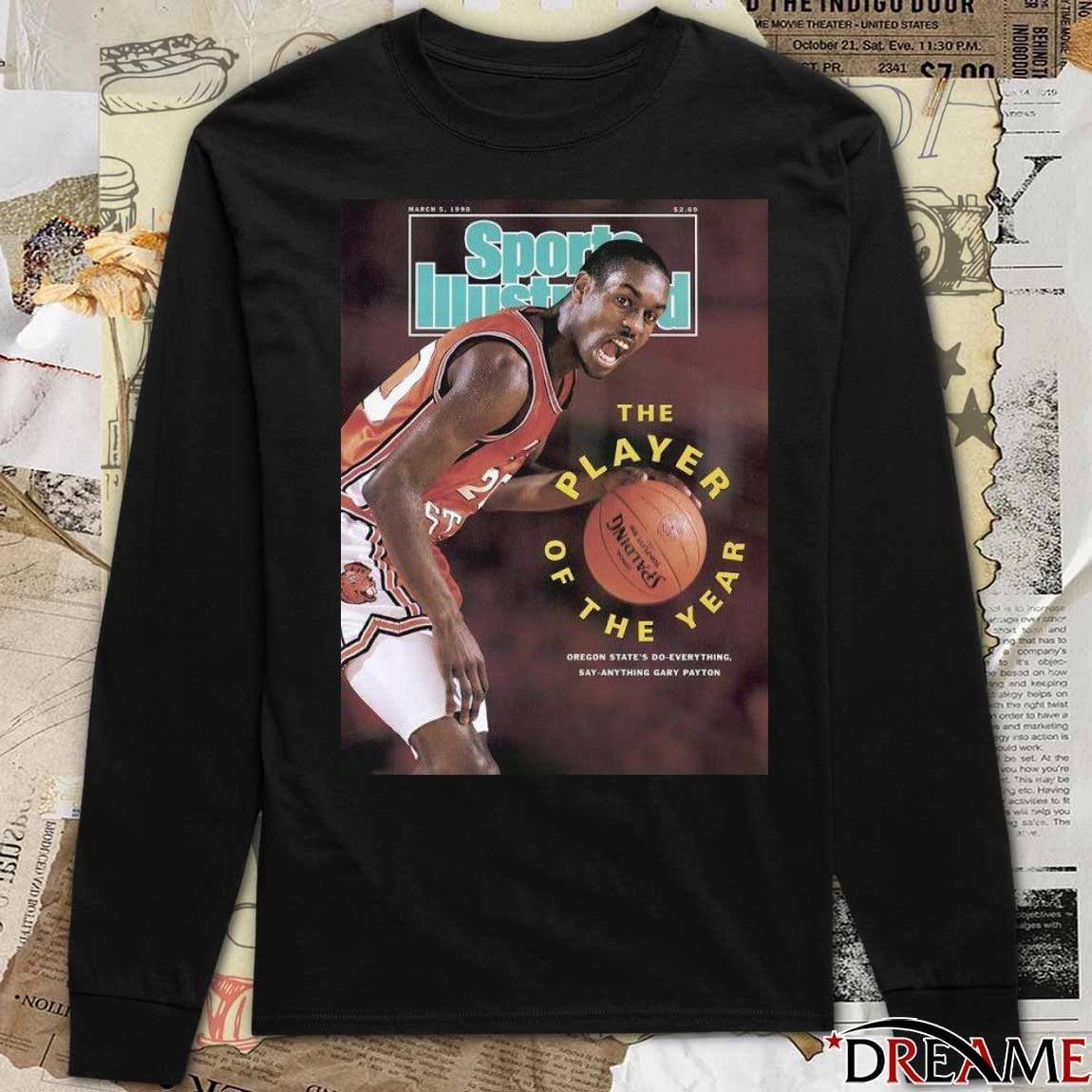 Gary Payton Sports Illustrated Magazine March 5, 1990 The Player Of The Year t-shirt