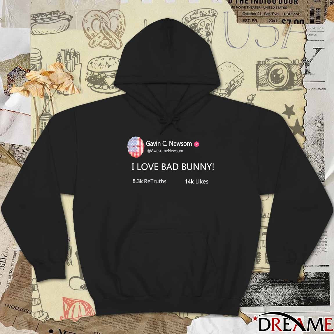 Gavin C Newsom I Love Bad Bunny t-shirt