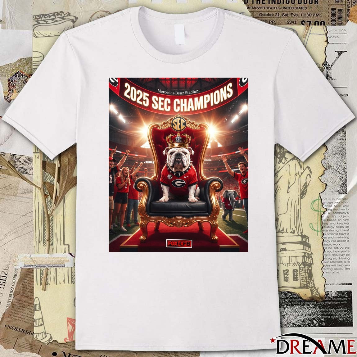 Georgia Bulldogs 2025 SEC Champions Mercedes-Benz Stadium Poster t-shirt