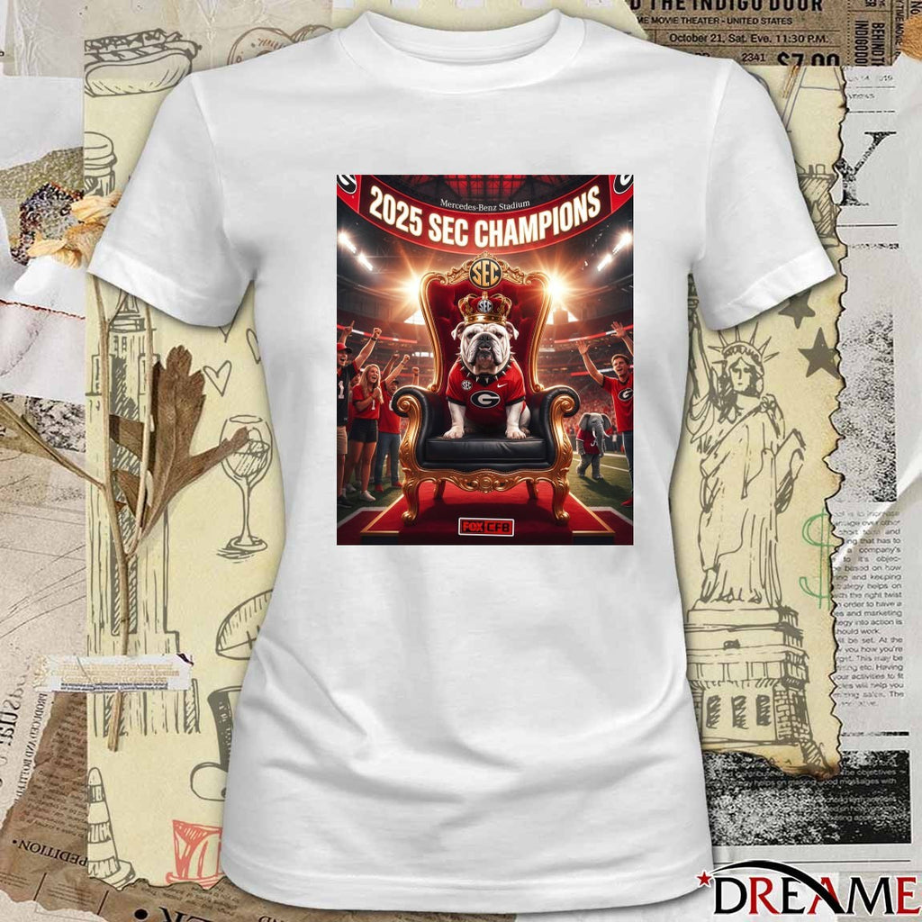 Georgia Bulldogs 2025 SEC Champions Mercedes-Benz Stadium Poster t-shirt